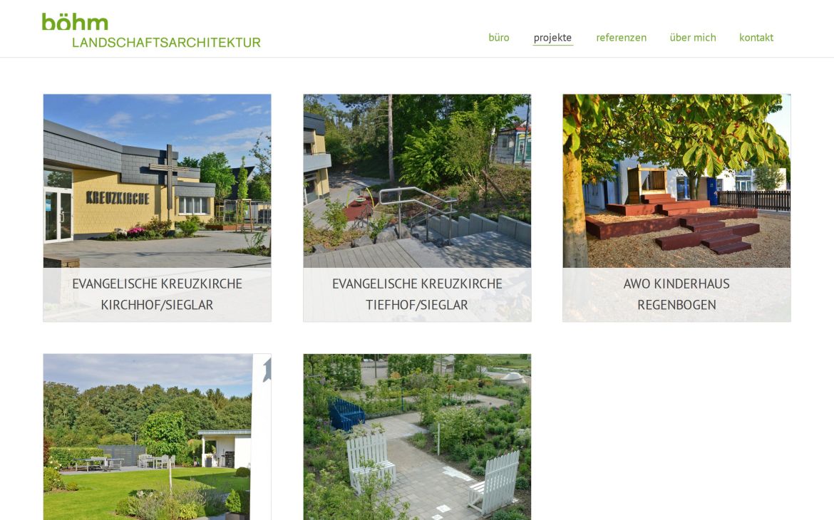 Webdesign-Referenz boehm-landschaftsarchitektur.de – Bau & Handwerk
