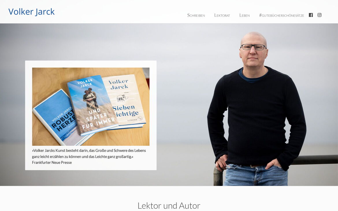 Webdesign-Referenz volkerjarck.de – Kultur & Event