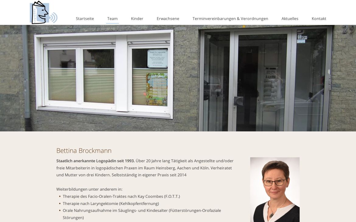 Webdesign-Referenz logopaedie-brockmann.de – Praxen