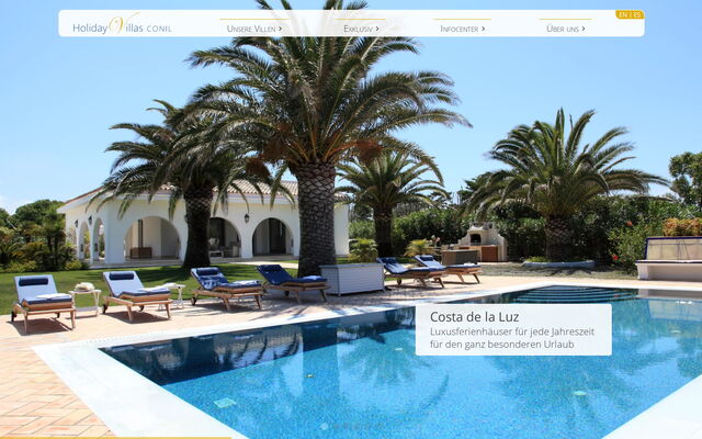 Screenshot der Webseite holidayvillasconil.com