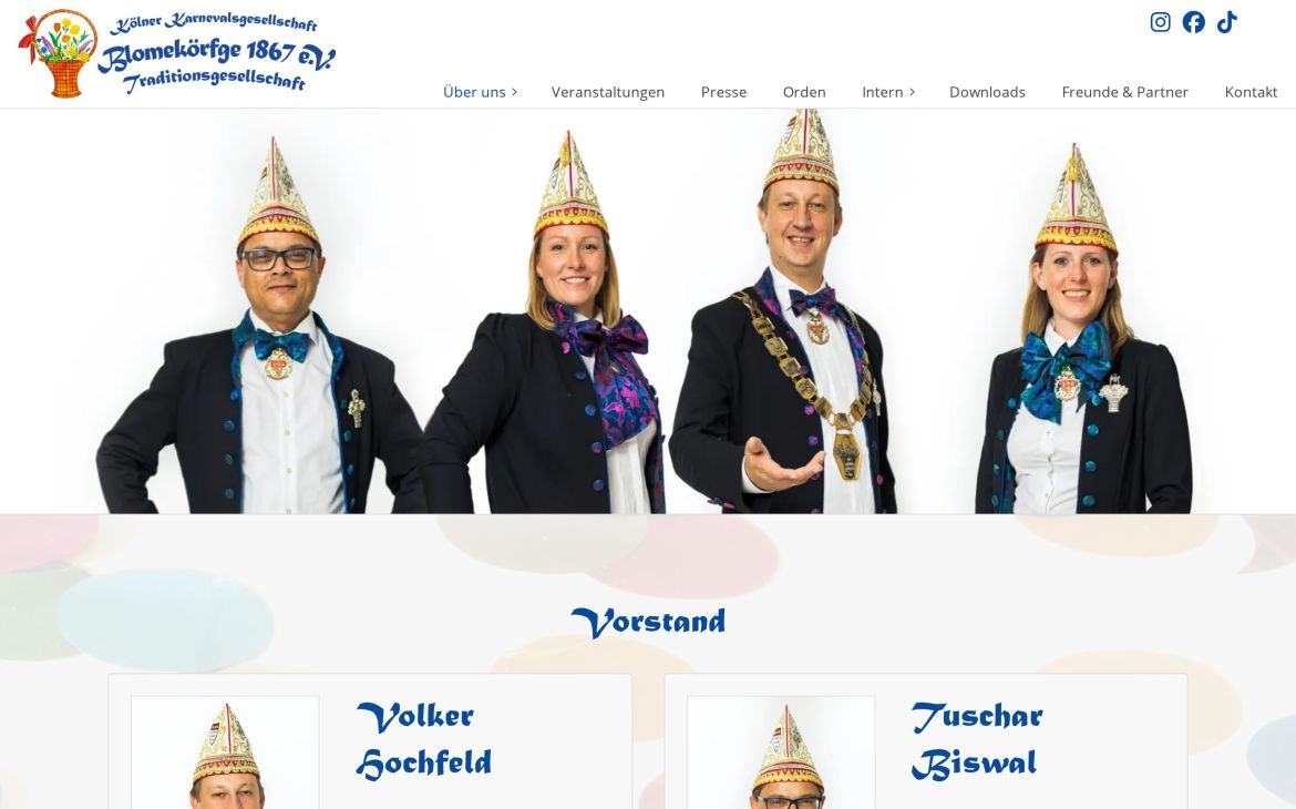 Webdesign-Referenz blomekoerfge.de – Vereine & Institutionen