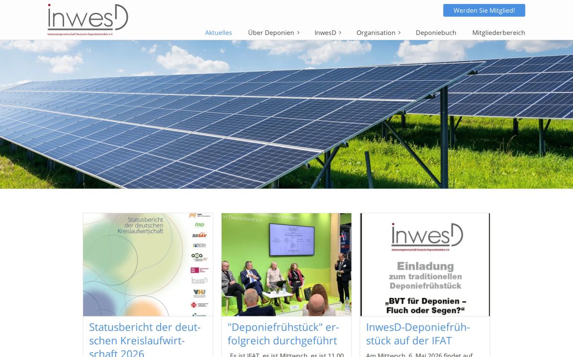 Webdesign-Referenz inwesd.de – Vereine & Institutionen
