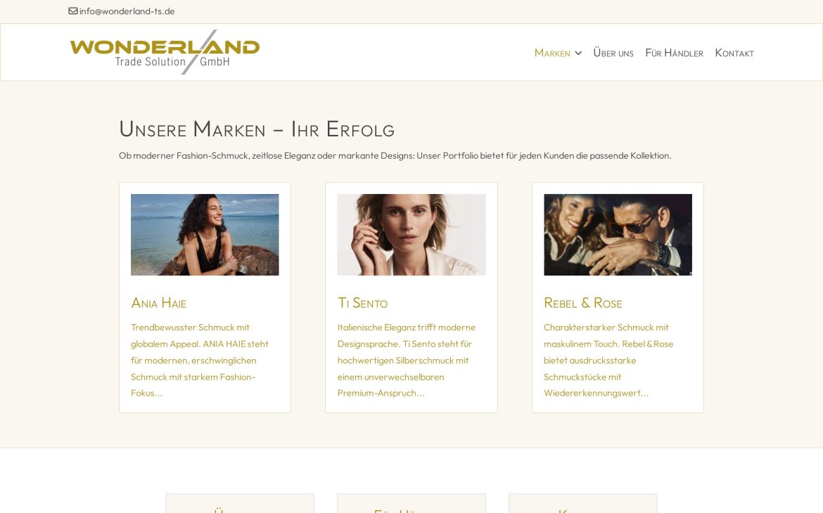 Webdesign-Referenz wonderland-trade-solution.de – Shops